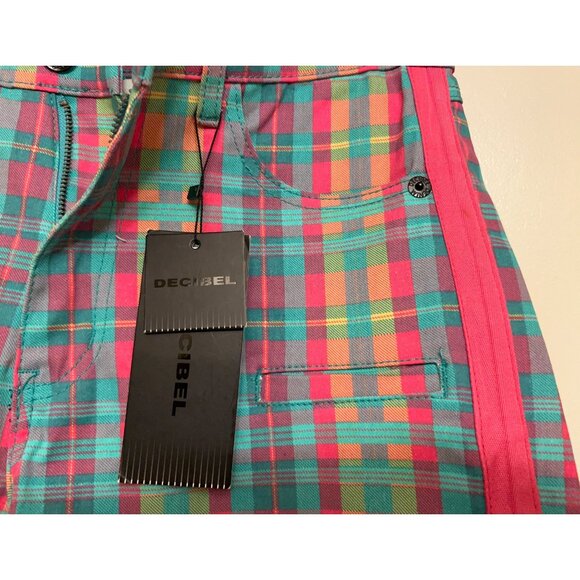 Decibel Mens Golf Shorts Clown core Plaid 32/Outside - Picture 5 of 13